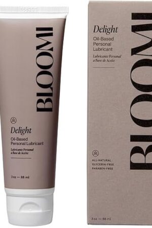Bloomi Delight Organic Oil Based Lube - FDA Cleared Intimate Lubricant with Coconut, Cocoa Butter, Sea Buckthorn - Natural Lubrification for Women & Men - Fragrance Free 3oz/88ml (1)