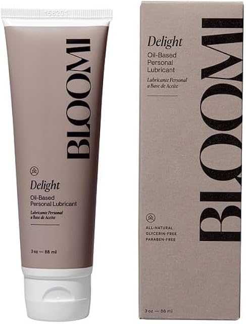 Bloomi Delight Organic Oil Based Lube - FDA Cleared Intimate Lubricant with Coconut, Cocoa Butter, Sea Buckthorn - Natural Lubrification for Women & Men - Fragrance Free 3oz/88ml (1)
