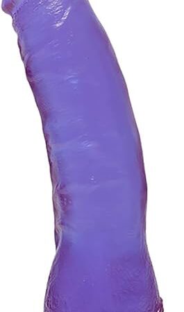 Doc Johnson Crystal Jellies - Thin Dong - 7 Inch - 1.5" Wide - Strong Suction Cup Base - O-Ring Harness Compatible Dildo - for Adults Only, Purple