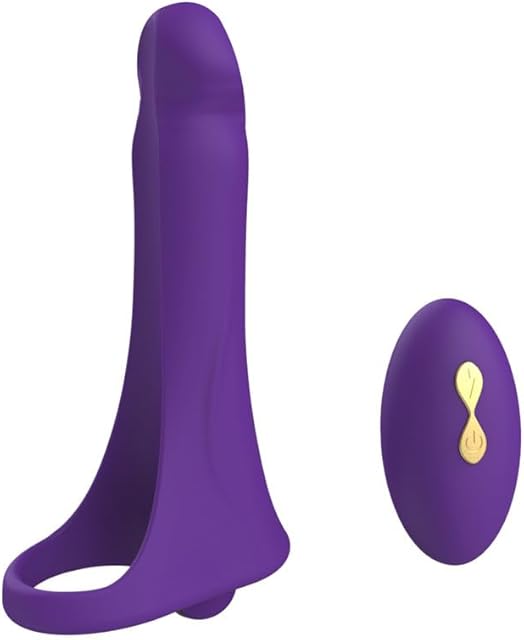 Dual Penetration Vibrating Dildo with Penis Rings,Strap On Penis Butt Plug Vibrator with Remote Control,10 Modes Adult Sex Toys Female Clitoral G-spot Stimulator Adult Sex Toys for Men Women Couples