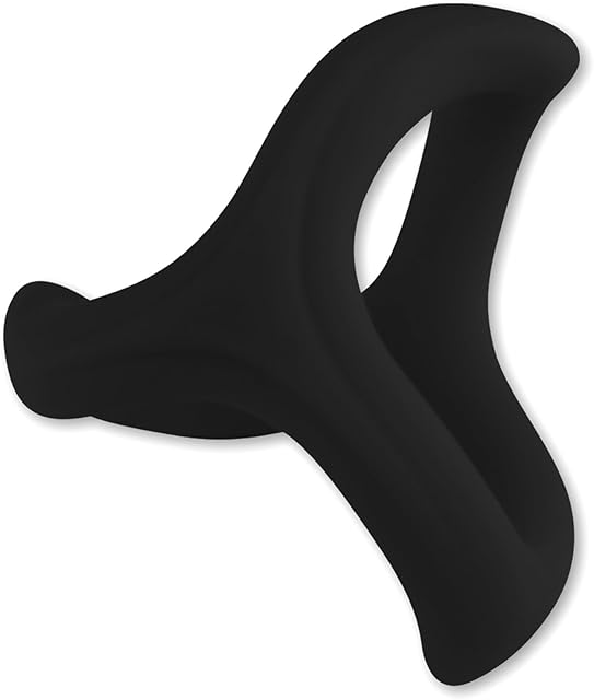 LeLuv Studflex Cock Ring, 3-in-1 - Smooth, Stretchy Silicone - Black