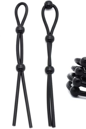 7pcs Sex Toy Silicone Cock Ring Set Adjustable for Men Penis Ring Stronger Toys Delayed Enjoyment, Black