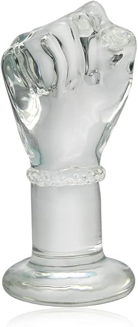 Glass Crystal Anal Plug Fist Hand Butt Plug, G-spot Anal Pleasure Trainer, Transparent Extra Large SM Anal Plugs Butt Plug Dildo Penis for Women Men Masturbation (S)