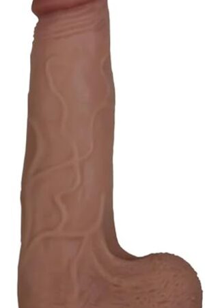 Evolved Love Is Back - Flexskin Poseable Dildo - Realistic Lifelike Bendable Textured Shaft 9 Inches - Dark/Brown