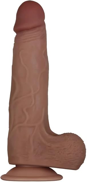 Evolved Love Is Back - Flexskin Poseable Dildo - Realistic Lifelike Bendable Textured Shaft 9 Inches - Dark/Brown