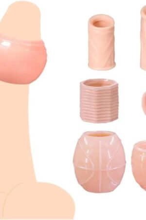 6 pcs/Set Foreskin Correction Cock Ring Penis Sleeve Delay Ejaculation Male Chastity Cage Cockring Sex kit Cock Sleeve Penis Stretcher for Men Sex Toys