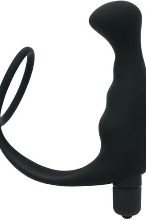 Vibrating P-Spot Massager Cockring - Anal Sex Toy for Men - Penis Ring - Butt Plug - Hypoallergenic Silicone - Male Sex Toys for Men Women Couples - 10 Vibarating Modes - Removable Bullet