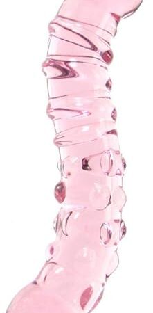 Icicles No 55 Curved Glass Dildo with Lube 1oz | G-Spot Dildo | Double Ended | Prostate Massager | Glass Sex Toys