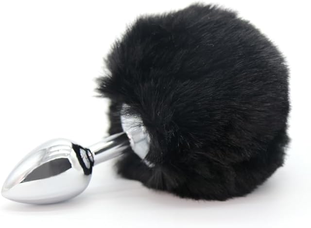 Butt Plugs Faux Anal Tail, Small Size Beginners Anal Sex Toys (Black)