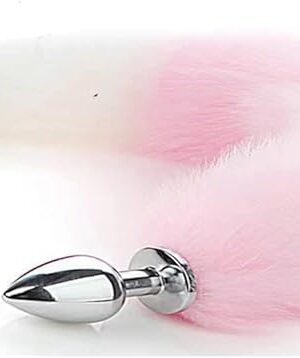 Butt Plug with Pink Tail for Cosplay, Sex Aanl Toys for Women Men Couple & Beginner (Ordinary)