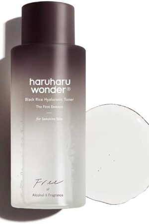 haruharu wonder Black Rice Hyaluronic Unscented Toner for Sensitive Skin 51 floz, Alcohol Free, Fragrance Free, Soothing, Hydrating, Korean Skin Care