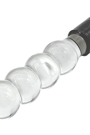 Glass Anal Dildo with Vac-u-Lock Adapter for Sex Machine Glass Anal Beads Crystal Butt Plug Anal Toys Pleasure Wand for for Couple Lover(S)