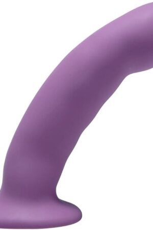 Curved Purple Silicone Strap On Harness Dildo