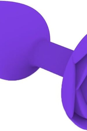 3 Sizes of Purple Rose Anal Plug with Rose Base Butt Plug Adult Sex Toy for Women Men -S