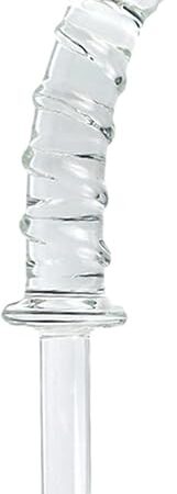 8.9'' Clear Spiral Glass Dildo Transparent Crystal Penis G-spot Stimulation Anal Plug Female Masturbator