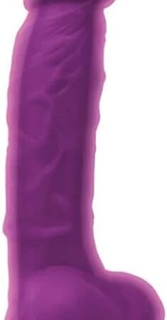 Colours Dual Density 5 inches Realistic Dildo Balls & Suction Cup (Purple)