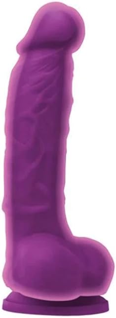 Colours Dual Density 5 inches Realistic Dildo Balls & Suction Cup (Purple)