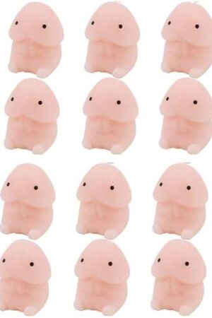 Generic 12 Pcs Mini Penis Toy Stress Toy Gift for Bachlorette Party Gag Gift Funny Gift Novelty Stress Mochi Toys Super Soft Squishies Kawaii Squeeze Squeezing Stress Relief Toys, Small