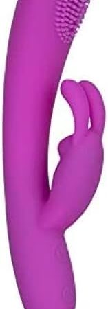 CalExotics Embrace 7-Function Waterproof Silicone Massaging Rabbit with Triple Motors USB Rechargeable Dual Massager Vibrator, Purple