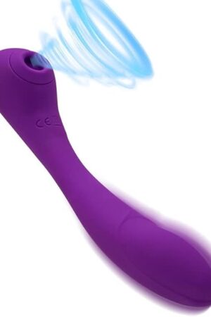 Bendable Vibrating & Sucking G Spot Vibrators, Clitoral Stimulator Dildo with 7 Sucking & 7 Vibration Modes Vibrating Massager for Couples Sex Play(Blue)