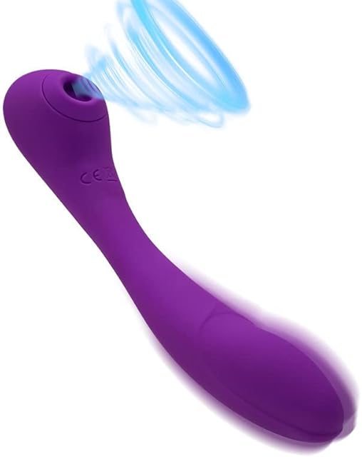 Bendable Vibrating & Sucking G Spot Vibrators, Clitoral Stimulator Dildo with 7 Sucking & 7 Vibration Modes Vibrating Massager for Couples Sex Play(Blue)