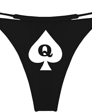 BBC Queen G-String Thong Sports Underwear, Queen of Spades Panties for Women