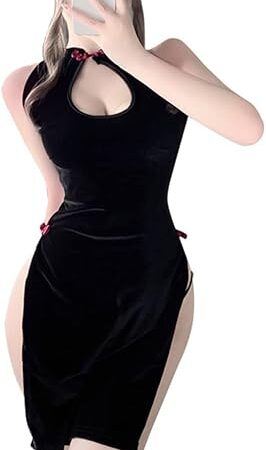Women Sexy Chinese Cheongsam Cosplay Bandage Dress Anime Lingerie Babydoll Costume Outfit