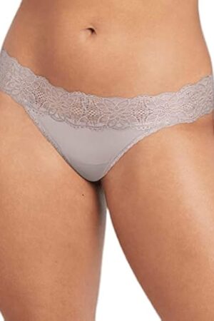 Womens Sexy Must Haves Lace Thong, 8, Gloss/Vintage Mauve Lace