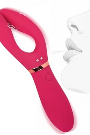 Wishbone Rabbit Sex Toys for Women- 2-in-1 G-spot Vibrator Dildo Prostate Massage Nipple Licking Clamp Clitoral Stimulator, 10 Powerful Vibrating Female Adult Toys Solo Sexual Wellness