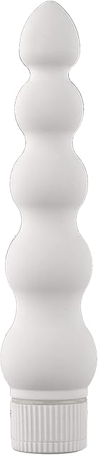Doc Johnson White Nights - 7 inch Ribbed Multi-Speed Vibrator - ABS Plastic with Smooth Velvet Touch Finish - Great for Internal and External Stimulation - White
