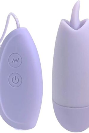 Ellie 10-Function Super Charged USB Rechargeable Tongue Action Wired Bullet Vibrator - Light Purple