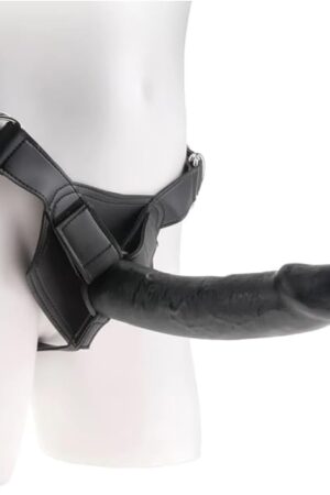 King Cock Strap on Harness with 9 Inch Dildo and Lube 1oz | Harness Compatible Strap-on | Realistic Dildos | G-Spot P-Spot Massager