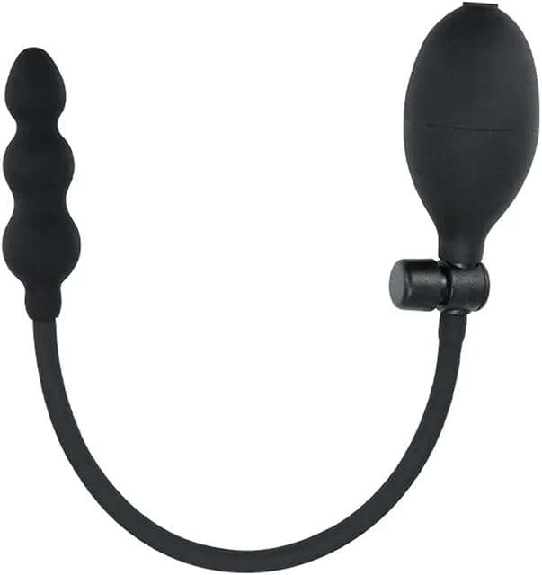 Inflatable Anal Plug Expandable Dildo Pump Butt Plug Anal Dilator BDSM Sex Toy Gay Prostate Massage for Anus Enlargement by Pump (Color : 3 Beads)