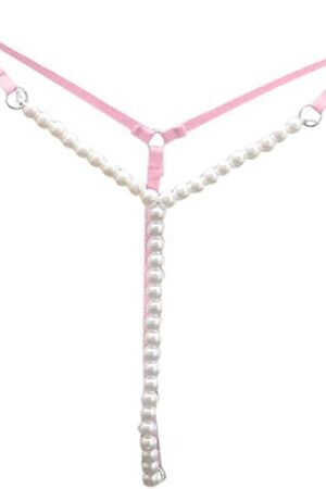 Womens Underwear Pearl T Back G String Embroidery Panty Rose Flowers Beaded Thong Sexy Micro Underpant