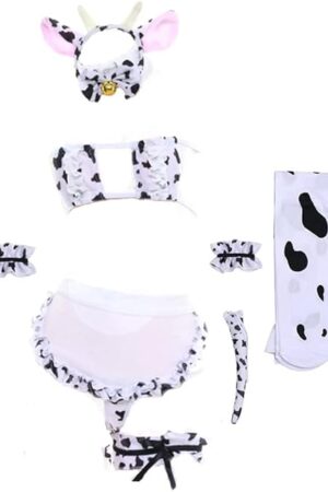 Cow Cosplay Lingerie Women Sexy Maid Outfit Kawaii Anime Bikini Costume Naughty Role Playing Japanese Cute Bra Panty Set