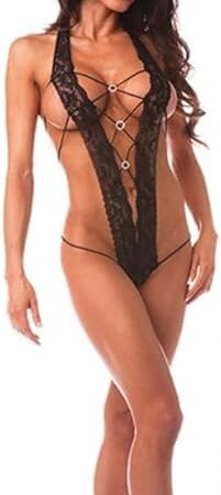 Women's Sexy Erotic Lingerie Set Lace Sheer Hollow Harness Cutout Teddy Babydoll Temptation Strap Body Suits