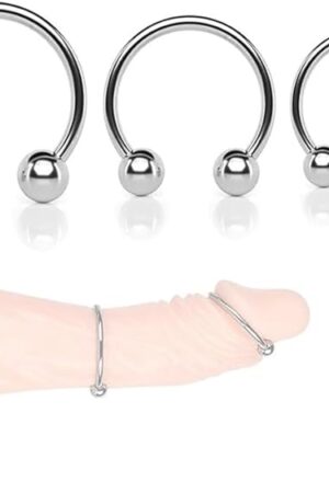 3 Pcs Stainless Steel Penis Ring for Men Size Adjustable Metal Cock Rings Sex Toy Cockring for Male Erection Increase Stimulation Locking Sperm Stay Harder Bigger Long-Lasting