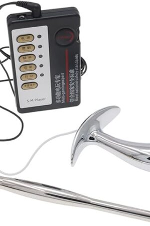 Electroshock Stainless Steel Urethral Plug & Anal Plug Dual Use Urethral Dilator Pulse Anal Plug Set Plug Masturbation Massage Male Female BDSM-S