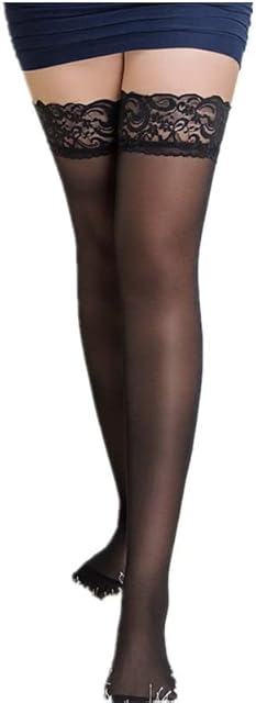Women's sexy Anti-Slip Silicone thigh high stockings, Lace Top Stockings For Women, Lingerie Sheer Silicone Stay Up Sexy Silky