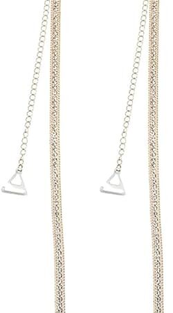 Fashion Box Chains Rhinestone Bikini Bra Shoulder Straps for Women Sparkly Crystal Underwear Chain Adjustable Lingerie Strap Luxury Sexy Bridal Wedding Dress Party Prom Festival Summer Body Jewelry