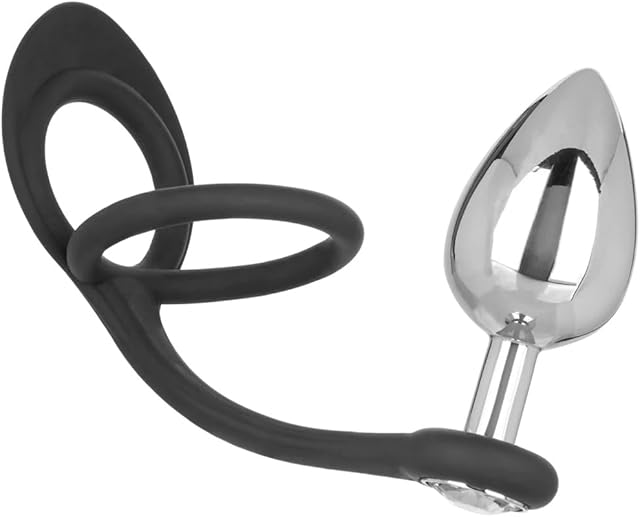 Erection Enhancer and XL Teardrop Plug with Lube 1oz | CockRing | Penis Ring | Sex Toys for Men | Butt Plugs