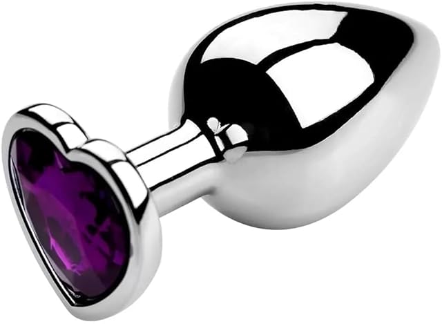 Butt Plugs, Heart-Shaped Butt Plugs, Stainless Steel Crystal Butt Plugs, Removable Butt Plugs, Anal Sex Toys(Pink XXS)