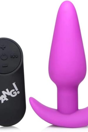 Bang Bang Remote Control 21X Vibrating Silicone Butt Plug - Purple (AG375-SMALL)