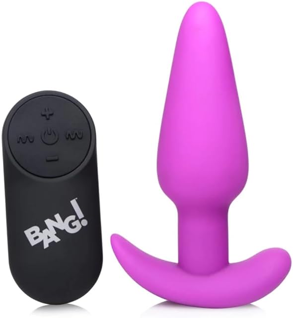 Bang Bang Remote Control 21X Vibrating Silicone Butt Plug - Purple (AG375-SMALL)