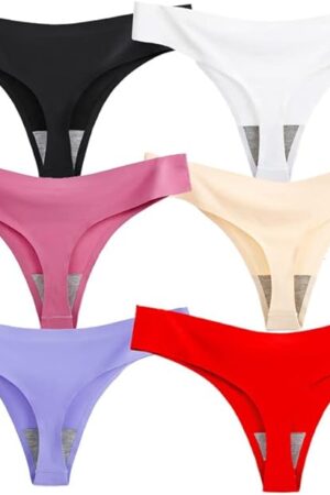 Women's Sexy Thongs G-String Seamless T-Back Low Waist Panties Bikini Lady Ice Silk Underwear