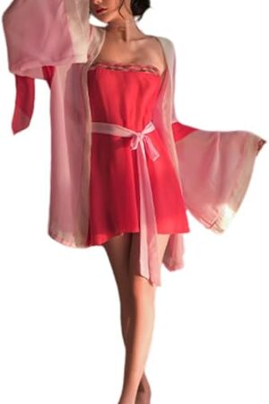 Women's Japanese sexy kimono lingerie naughty maid cosplay party yukata nightgown