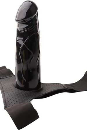 Honeypleasures Hollow Male Dildo 6 inch Strap On Penis Dildo Bondage BDSM G-Spot for Small Penis Men or ED Problems Fits up to Men Size 36" Waist Black