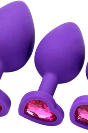 Anal Plugs Silicone Butt Plug,3PCS Anal Plug Anal Sex Toys Trainer Kit, Anal Butt Plug Sex Toys Kit for Beginner Men Women Couples (Purple)