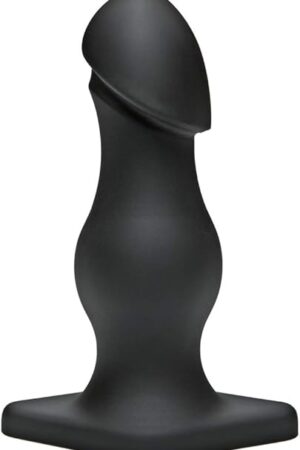 Doc Johnson Titanmen - The Rumpy - 6.5 Inch Durable Anal Plug with 6.9 Inch Girth and Phallic Tip - Flared Safety Base - Matte Finish - Butt Plug - Black