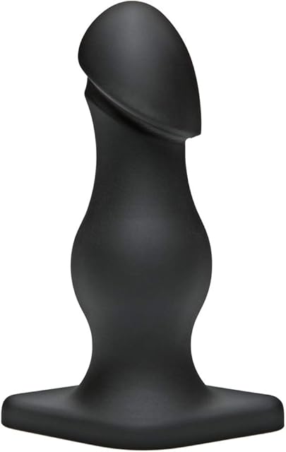 Doc Johnson Titanmen - The Rumpy - 6.5 Inch Durable Anal Plug with 6.9 Inch Girth and Phallic Tip - Flared Safety Base - Matte Finish - Butt Plug - Black
